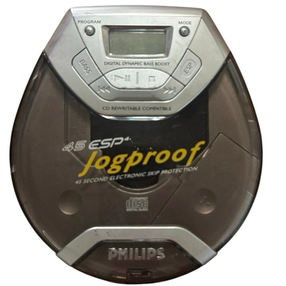 Philips Jogproof 45 second ESP portable CD player Walkman clear